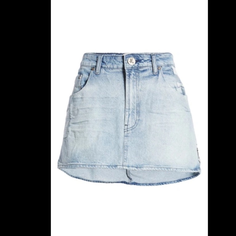 One Teaspoon Vanguard Jailbird Mini Denim Skirt in Federal